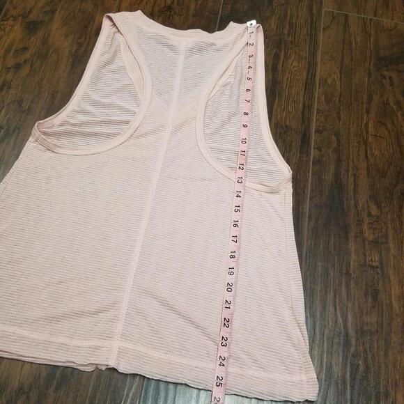 Honey Punch Basics Tank Top Size Medium Mauve Pink Striped Sheer - Picture 5 of 5